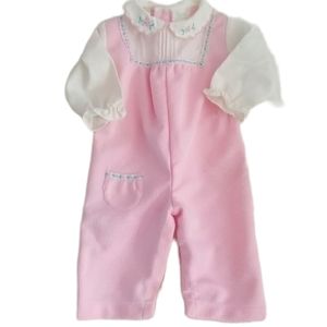 Vintage Tiny Tots Pink Embroidered Romper 6-9 Months?